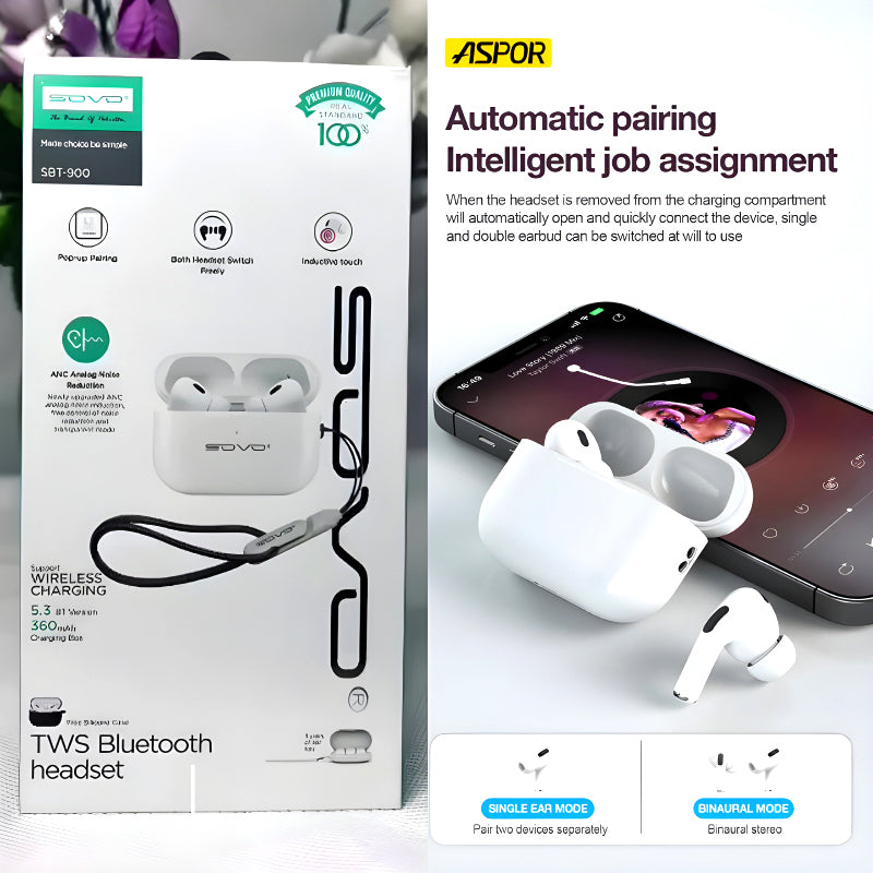 SBT-900 SOVO PRO 2 TWS Bluetooth Earbuds